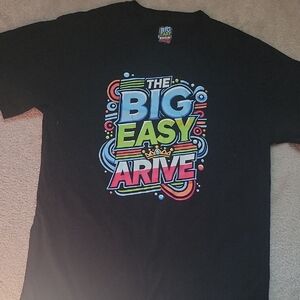 Black Graphic Tee with Colorful Print